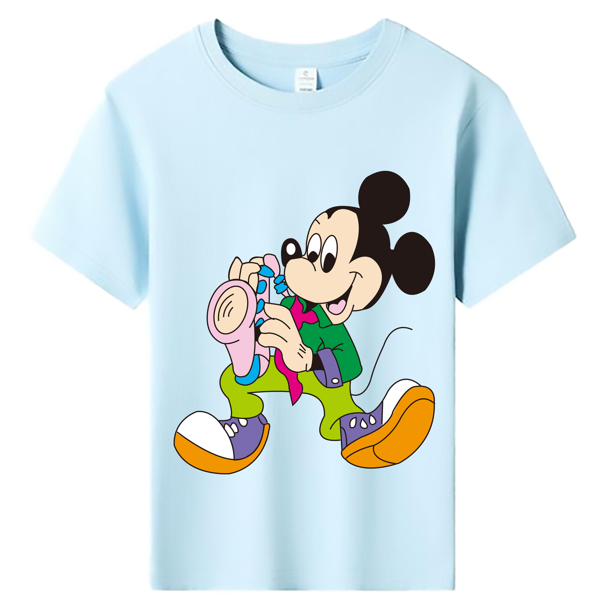 ミッキーマウス Mickey Mouse 綿100％キッズTシャツ（フロントプリント）